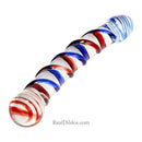 Colorful Double Headed 8.26″ Long Clear Glass Dildo Sex Toy