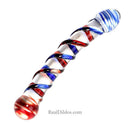 Colorful Double Headed 8.26″ Long Clear Glass Dildo Sex Toy