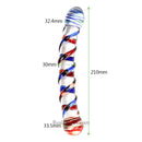 Colorful Double Headed 8.26″ Long Clear Glass Dildo Sex Toy