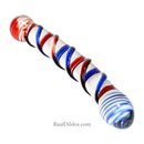 Colorful Double Headed 8.26″ Long Clear Glass Dildo Sex Toy