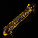 Curved Clear Yellow Unique Design 8.07″ Double Sides Dildo