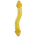 Curved Clear Yellow Unique Design 8.07″ Double Sides Dildo