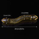 Curved Clear Yellow Unique Design 8.07″ Double Sides Dildo