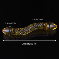 Curved Clear Yellow Unique Design 8.07″ Double Sides Dildo