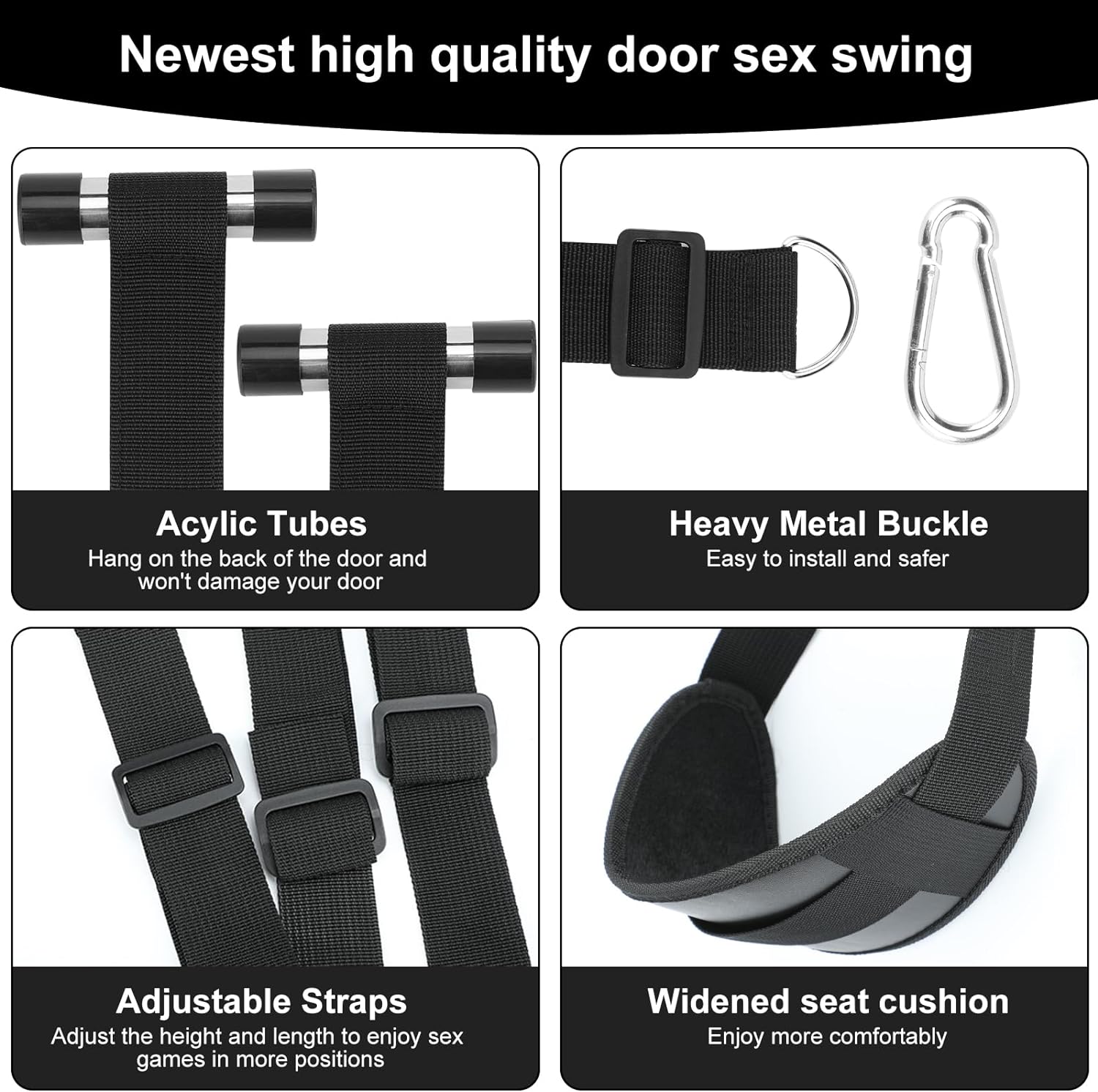 BDSM Sex Swing Bondage Slave Soft Plush Sex Slings with Adjustable Restraints for Couple