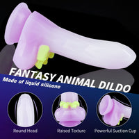 7.48in Gradient Purple Realistic Dildo Butt Plug With Bow