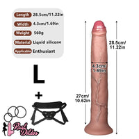 11.22in 13.18in 14.56in Lifelike Strap on Long Dildo For Female Prostate Play