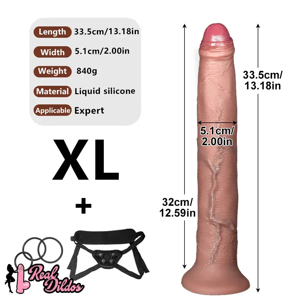11.22in 13.18in 14.56in Lifelike Strap on Long Dildo For Female Prostate Play