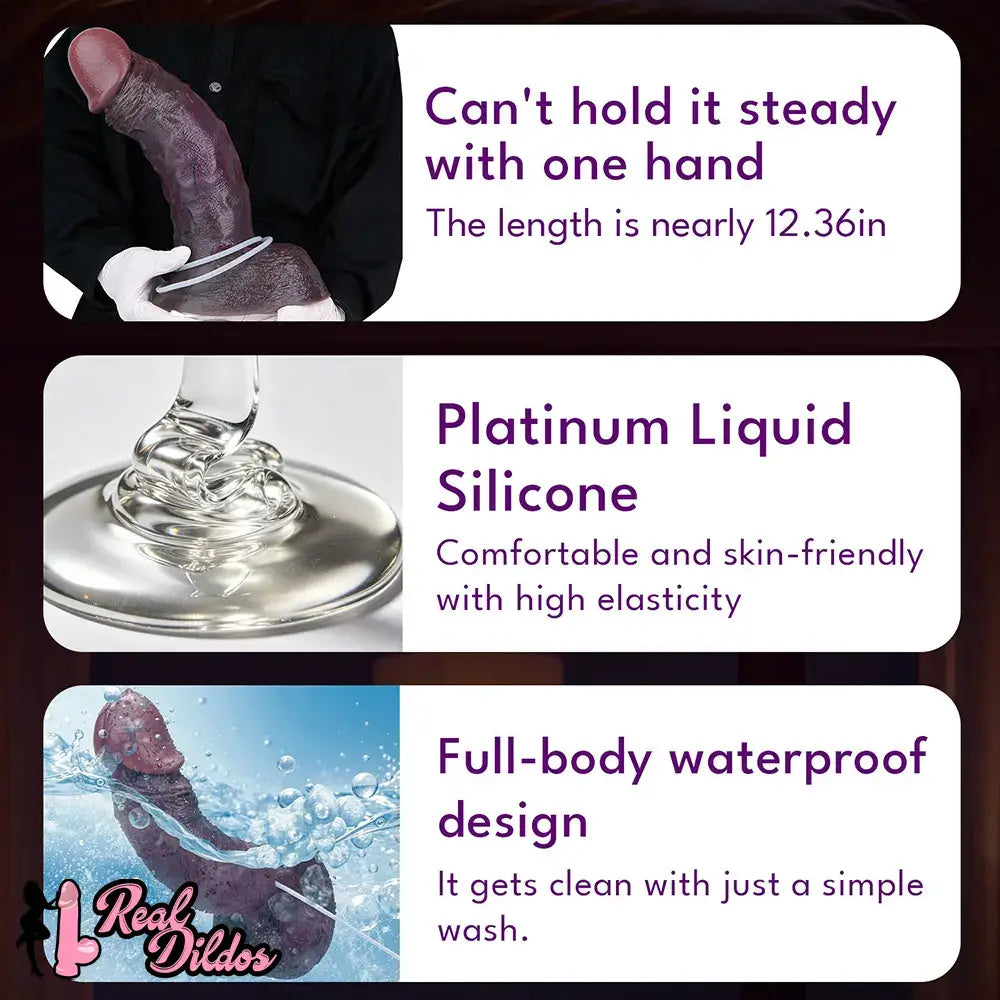 12.36in Dual Density Ejaculating Big Real Dildo For Vaginal and G-Spot Penis