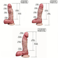 Double Layer Silicone Realistic Cock Soft Lifelike Penis Multiple Options Dildo