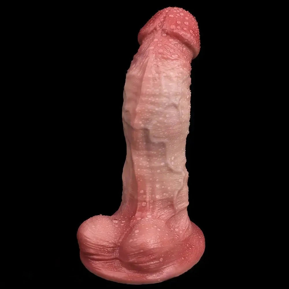 Double-Layer Silicone Realistic Dildo Light Beige-Friendly Texture Adult Toy