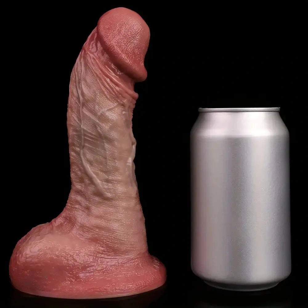 Double-Layer Silicone Realistic Dildo Light Beige-Friendly Texture Adult Toy