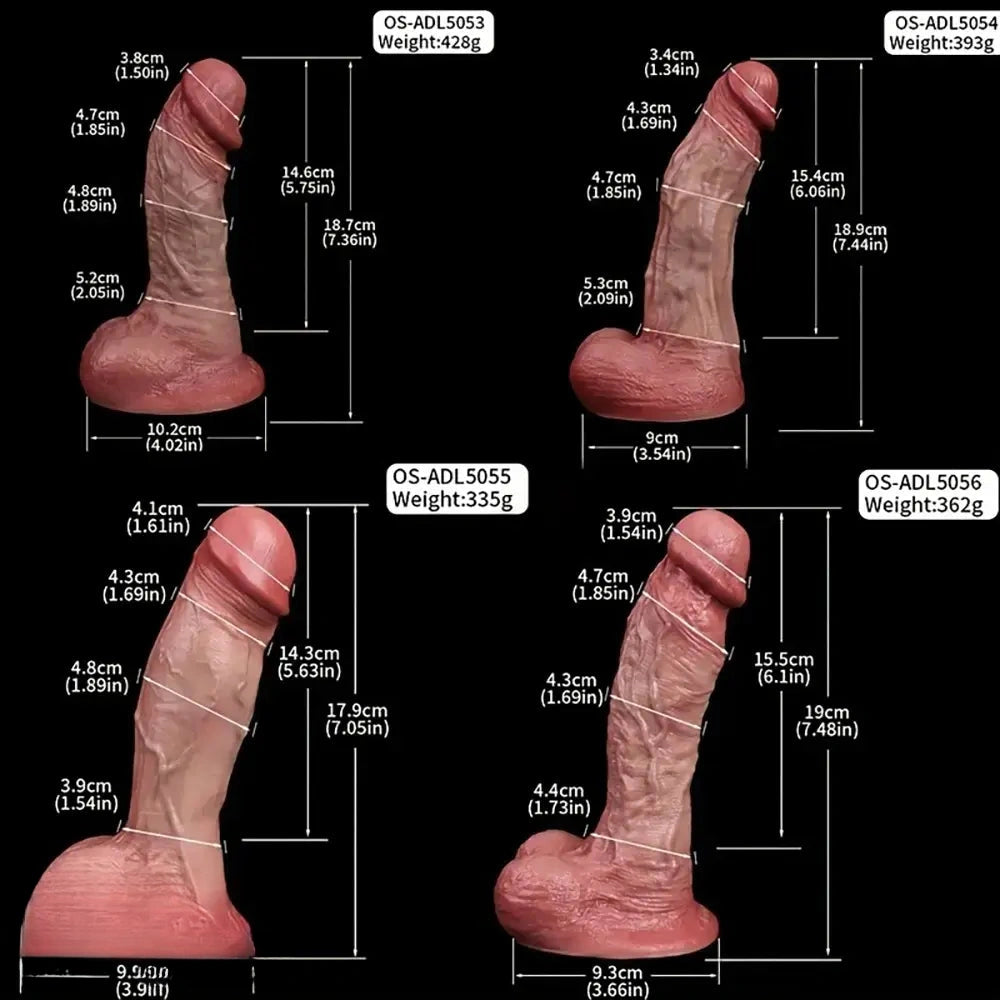 Double-Layer Silicone Realistic Dildo Light Beige-Friendly Texture Adult Toy
