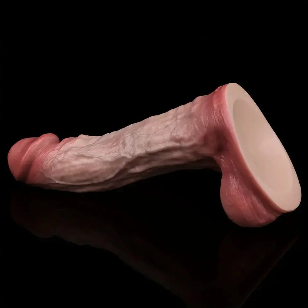 Double-Layer Silicone Realistic Dildo Light Beige-Friendly Texture Adult Toy