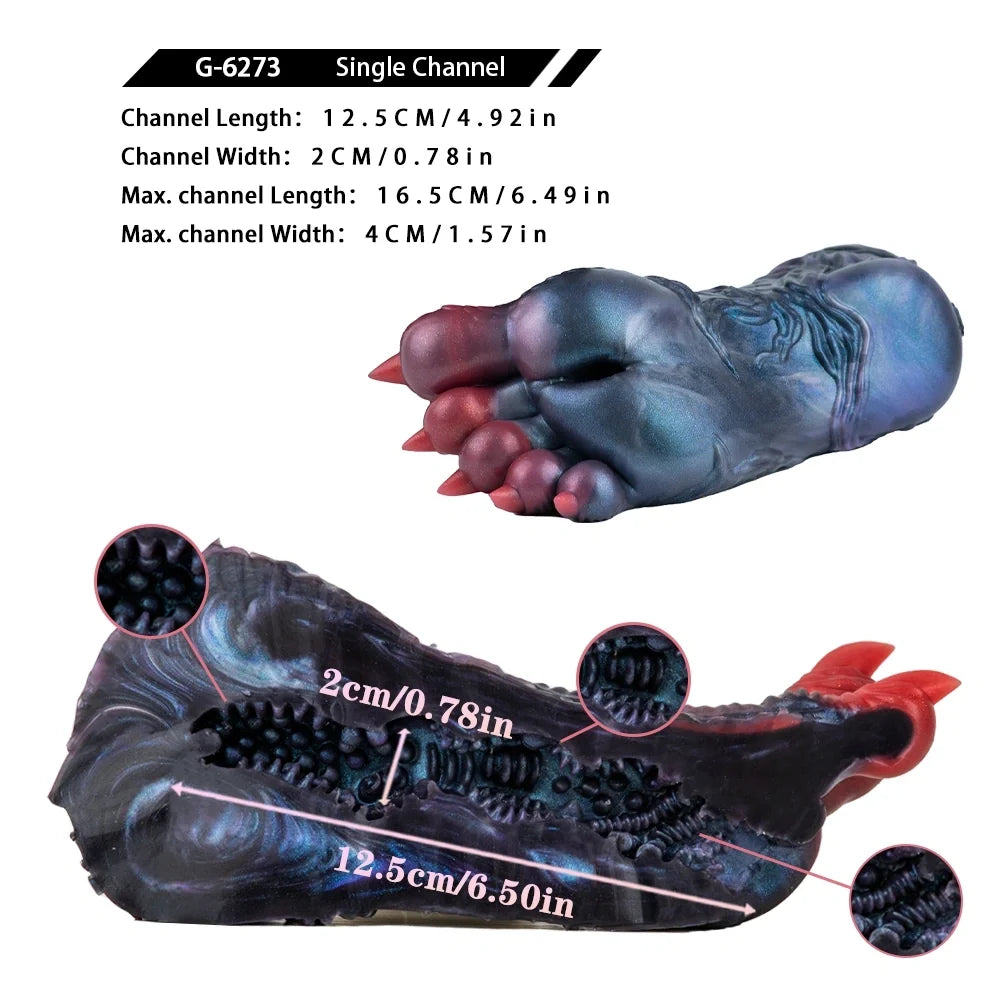 Dinosaur Paw Masturbator Draveth Steel Blue Crimson