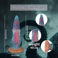 Ocean Blue Octopus Tentacle Silicone Anal Dilator Fantasy Dildo