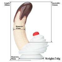 Chocolate Dipped Banana Split Cake Silicone Dildo