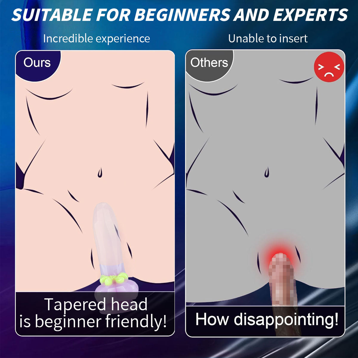 7.48in Gradient Purple Realistic Dildo Butt Plug With Bow