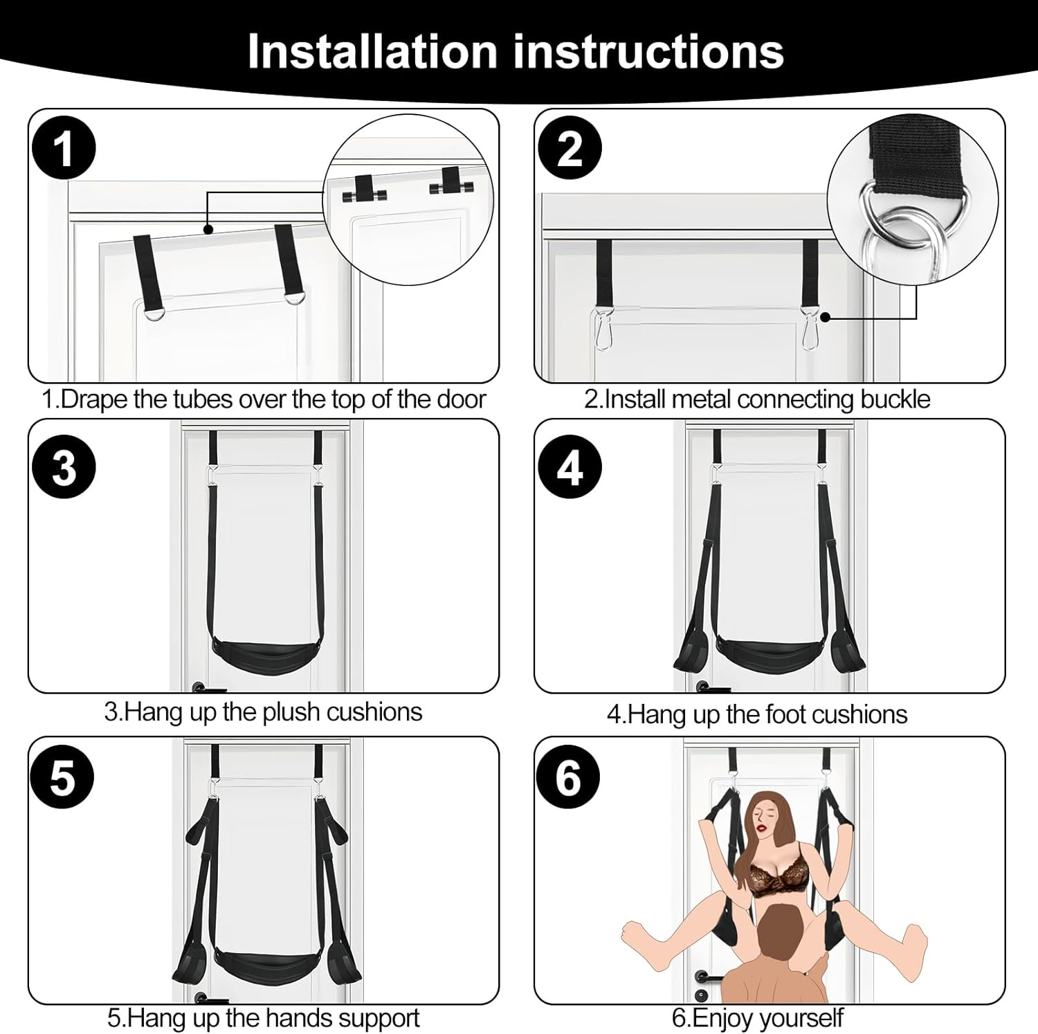 BDSM Sex Swing Bondage Slave Soft Plush Sex Slings with Adjustable Restraints for Couple