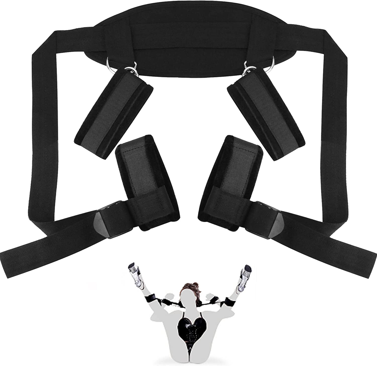 BDSMS Bed Restraints Kit Sex Toys Wrist Leg Restraint Straps