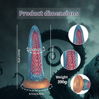Ocean Blue Octopus Tentacle Silicone Anal Dilator Fantasy Dildo