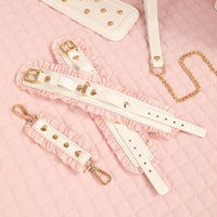 BDSM Lace Maid Leather Bondage Kit Flirting Sex Tool 6PCS