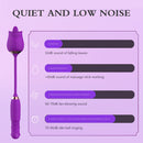 Purple Rose Toy Rotating Pearls Telescopic Tongue-licking Vibrator