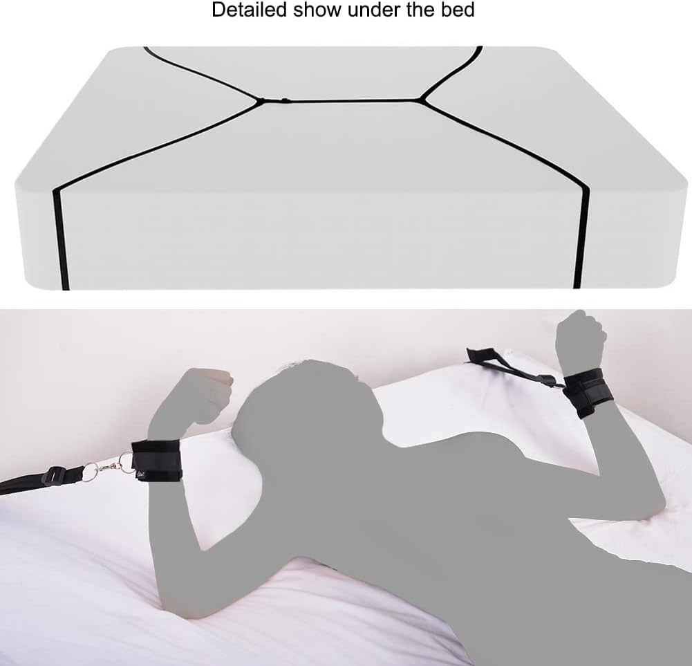 Sex Bondage BDSM Restraints Set with Blindfold and Tickler For Bedroom sex