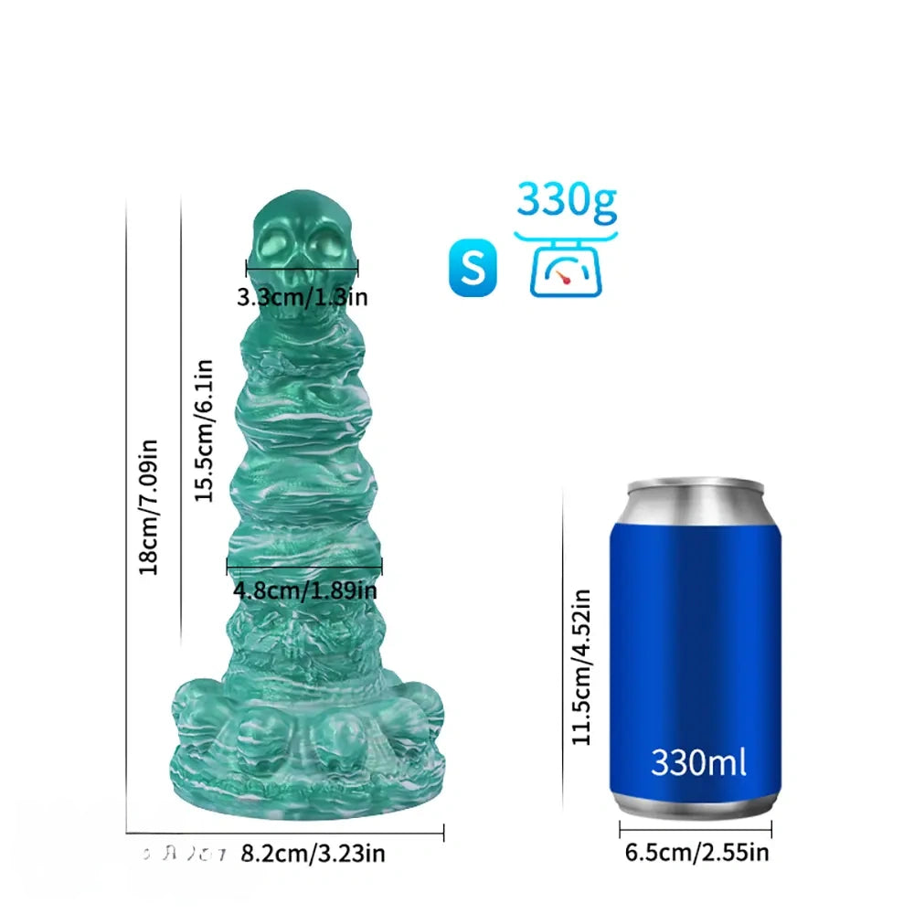 Fantasy Skull Scary Monster Creature Odd Design Anal Vaginal Butt Plug Dildo