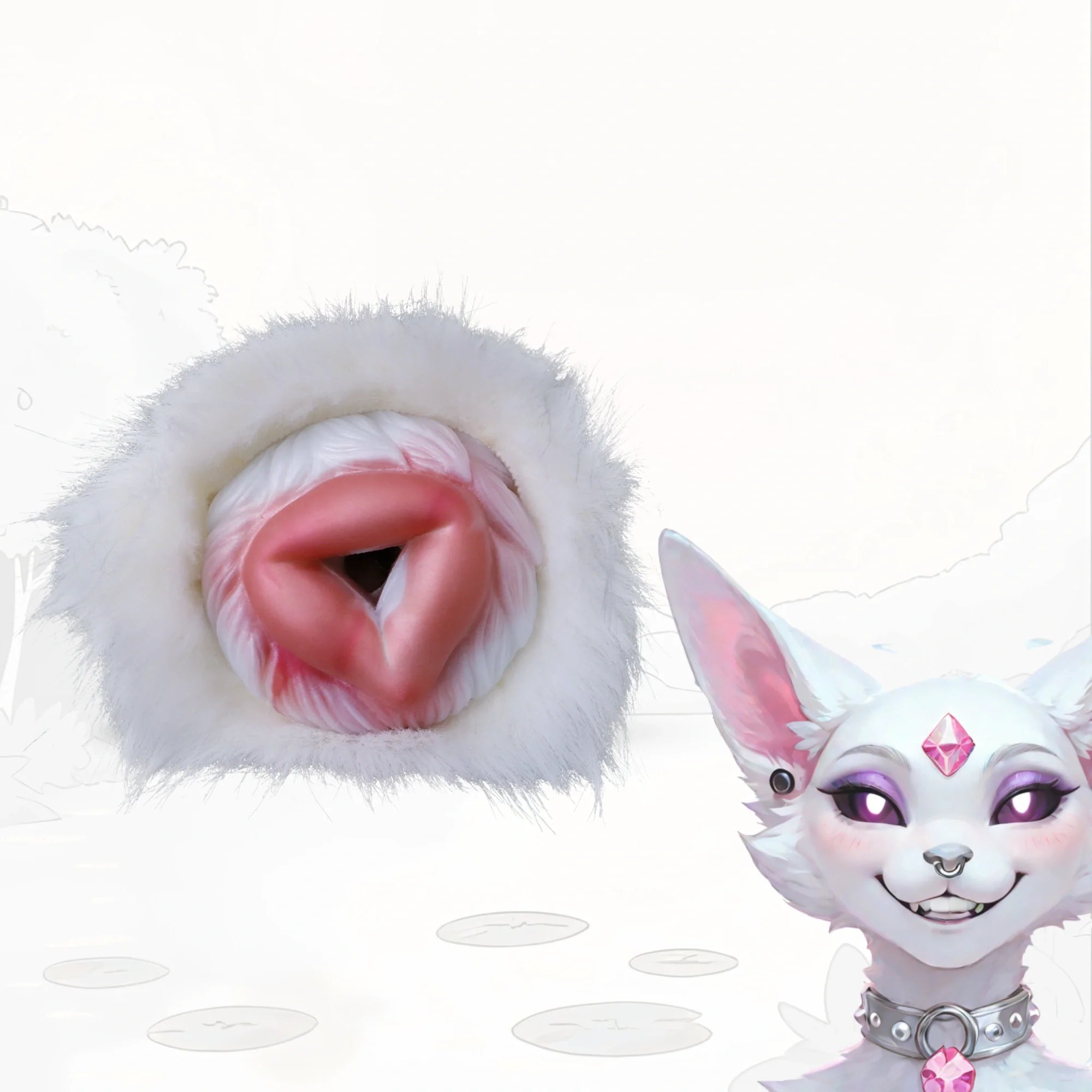 Furry Masturbator Rongplux White Long Fur