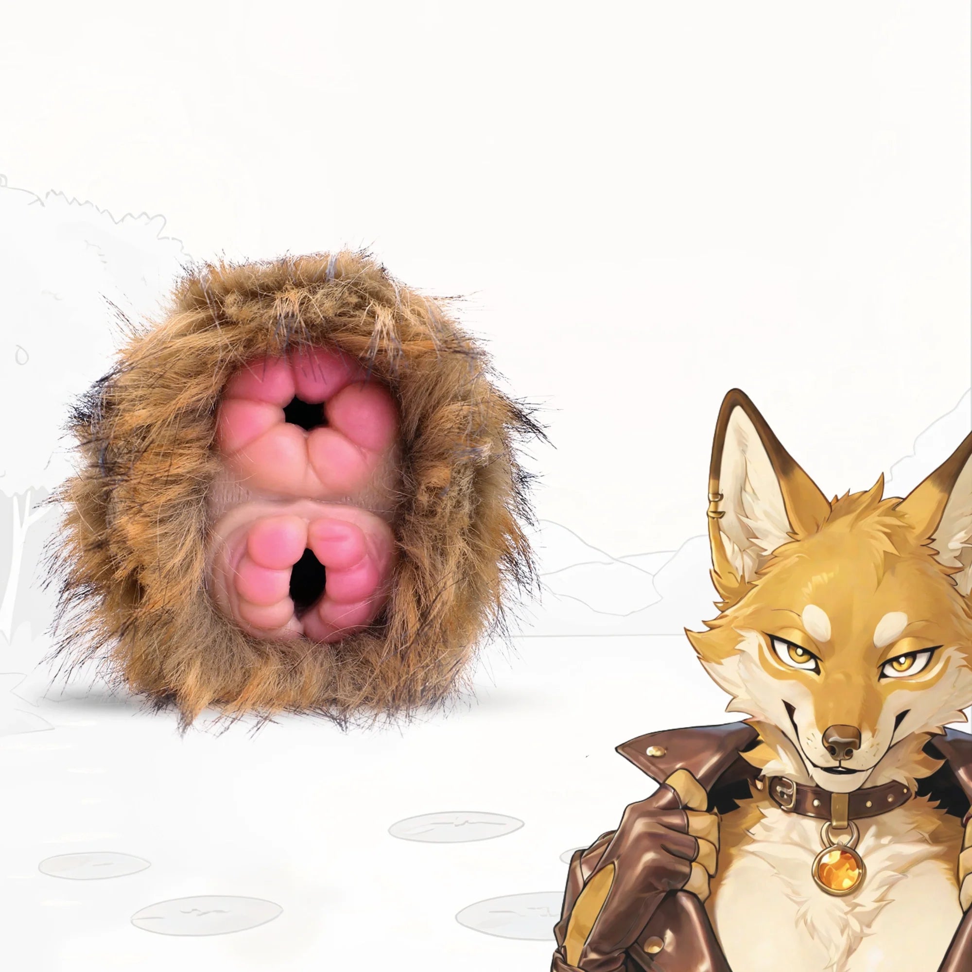 Furry Masturbator Simplux Amber Brown Plush Dual