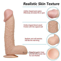 11.41in PVC Big Dildo 11.41″ Real Flexible Dildo With Suction Cup