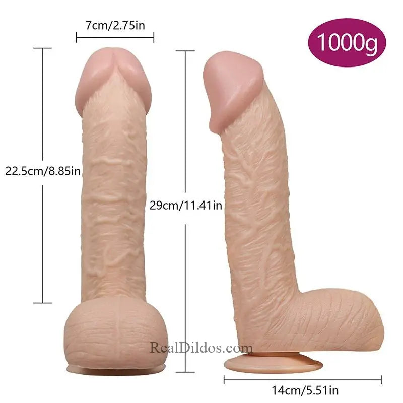 11.41in PVC Big Dildo 11.41″ Real Flexible Dildo With Suction Cup