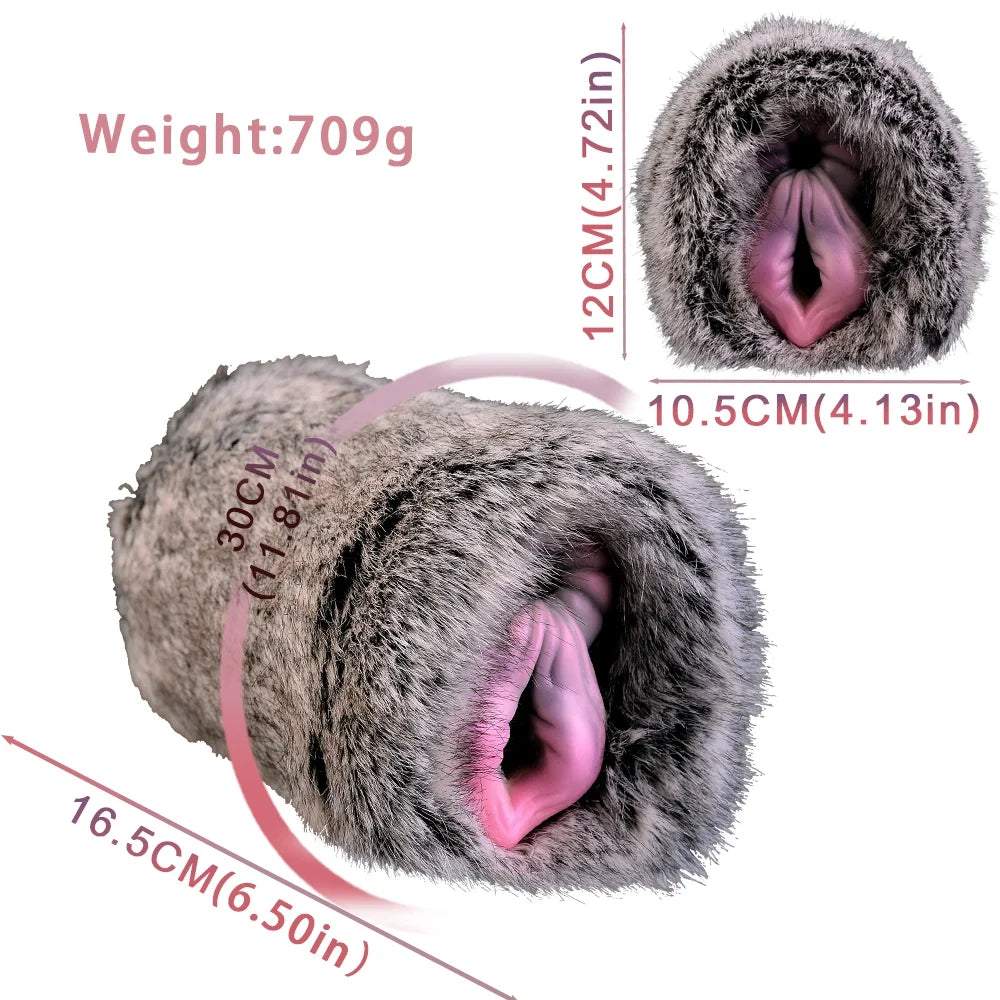 Furry Masturbator Griplux Silver Grey Spotted