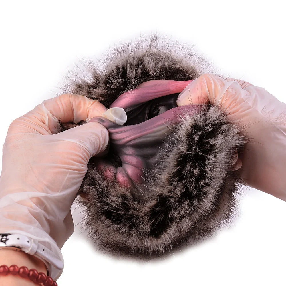 Furry Masturbator Griplux Silver Grey Spotted