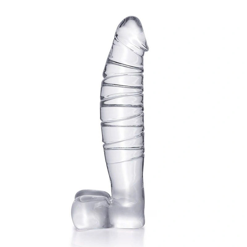 High Quality 7.9″ Heat Cold Proof Glass Dildo With Base