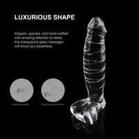 High Quality 7.9″ Heat Cold Proof Glass Dildo With Base
