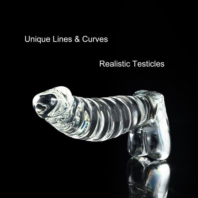 High Quality 7.9″ Heat Cold Proof Glass Dildo With Base