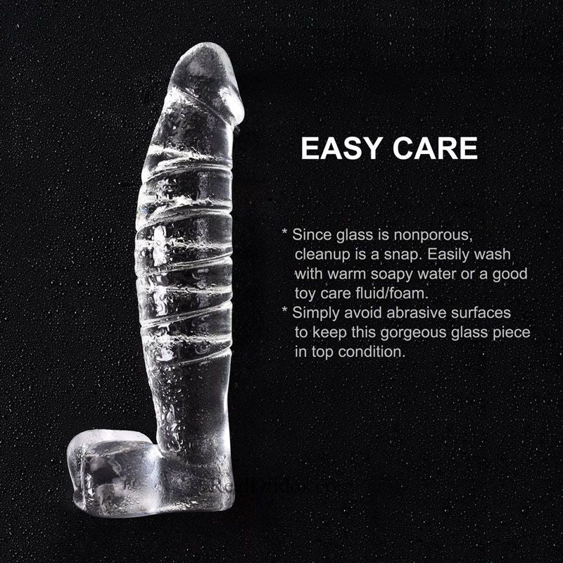 High Quality 7.9″ Heat Cold Proof Glass Dildo With Base