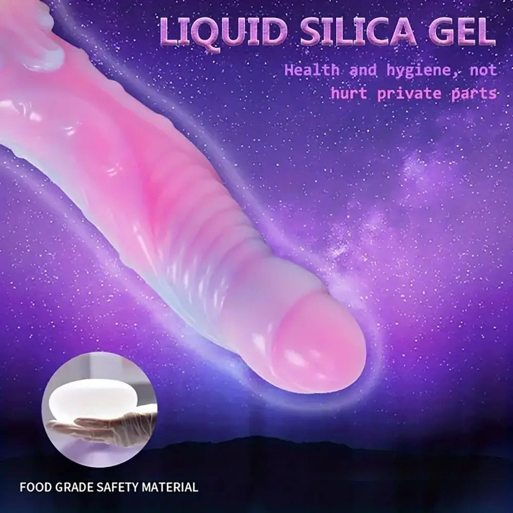 High-Quality Night-Glowing Liquid Silicone Fantasy Monster Dildo