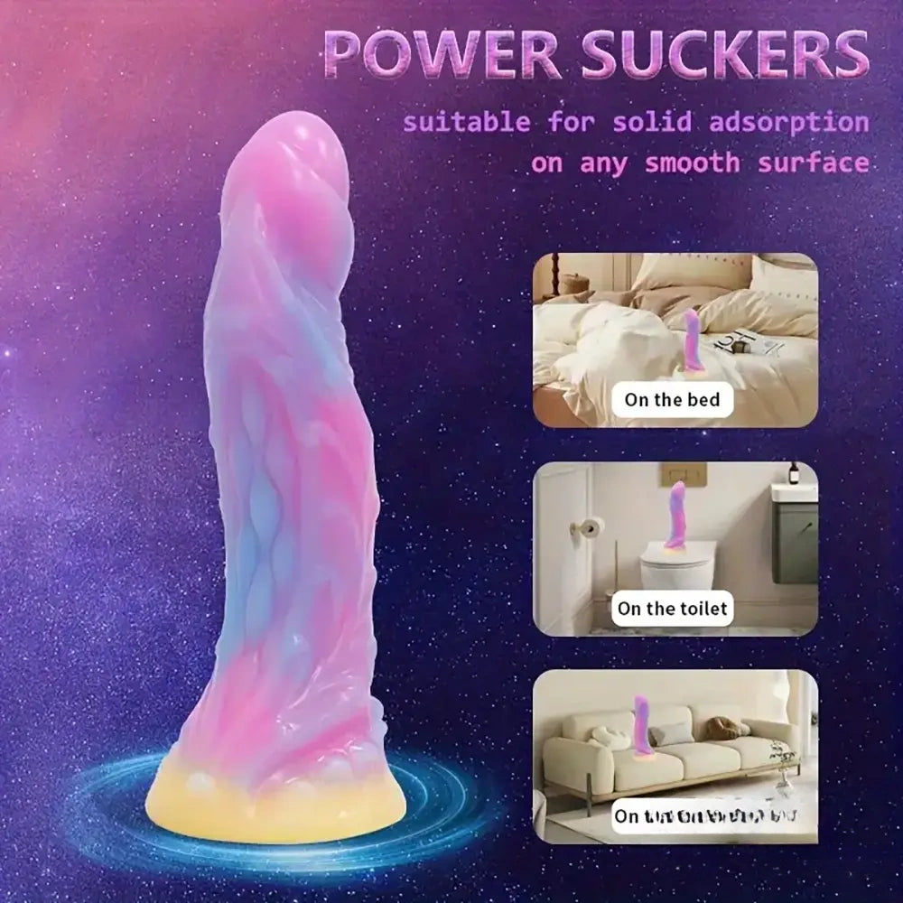 High-Quality Night-Glowing Liquid Silicone Fantasy Monster Dildo