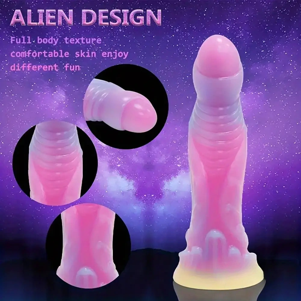 High-Quality Night-Glowing Liquid Silicone Fantasy Monster Dildo