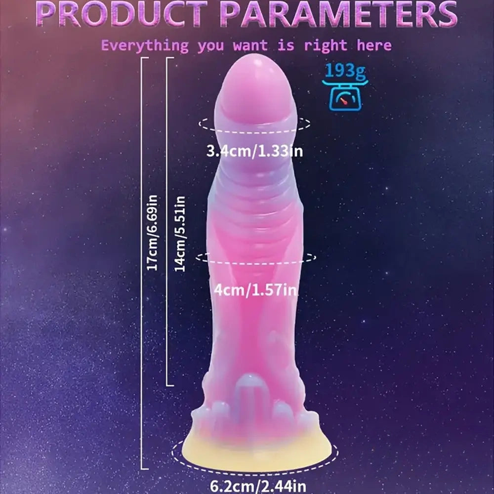 High-Quality Night-Glowing Liquid Silicone Fantasy Monster Dildo