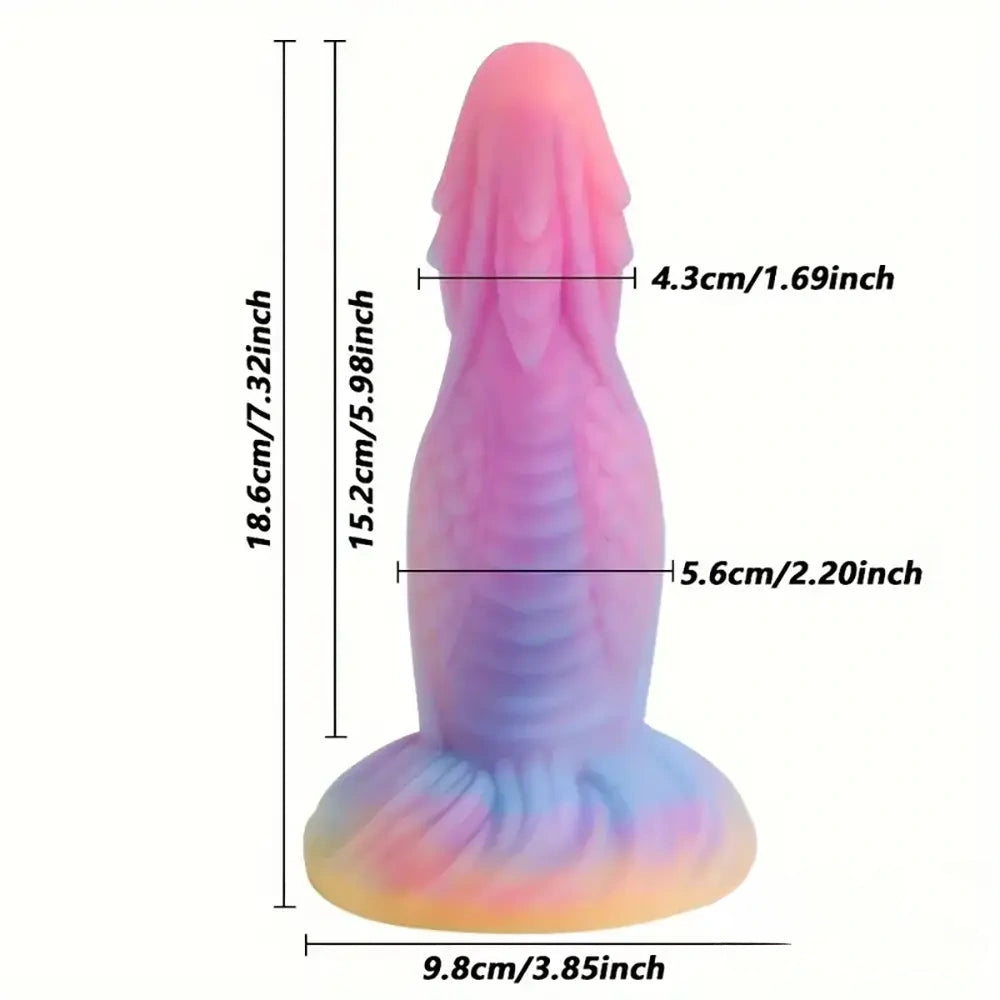 High-Quality Night-Glowing Liquid Silicone Fantasy Monster Dildo