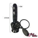 10.82in Big Finger Design Inflatable Dildo Black Sex Toy