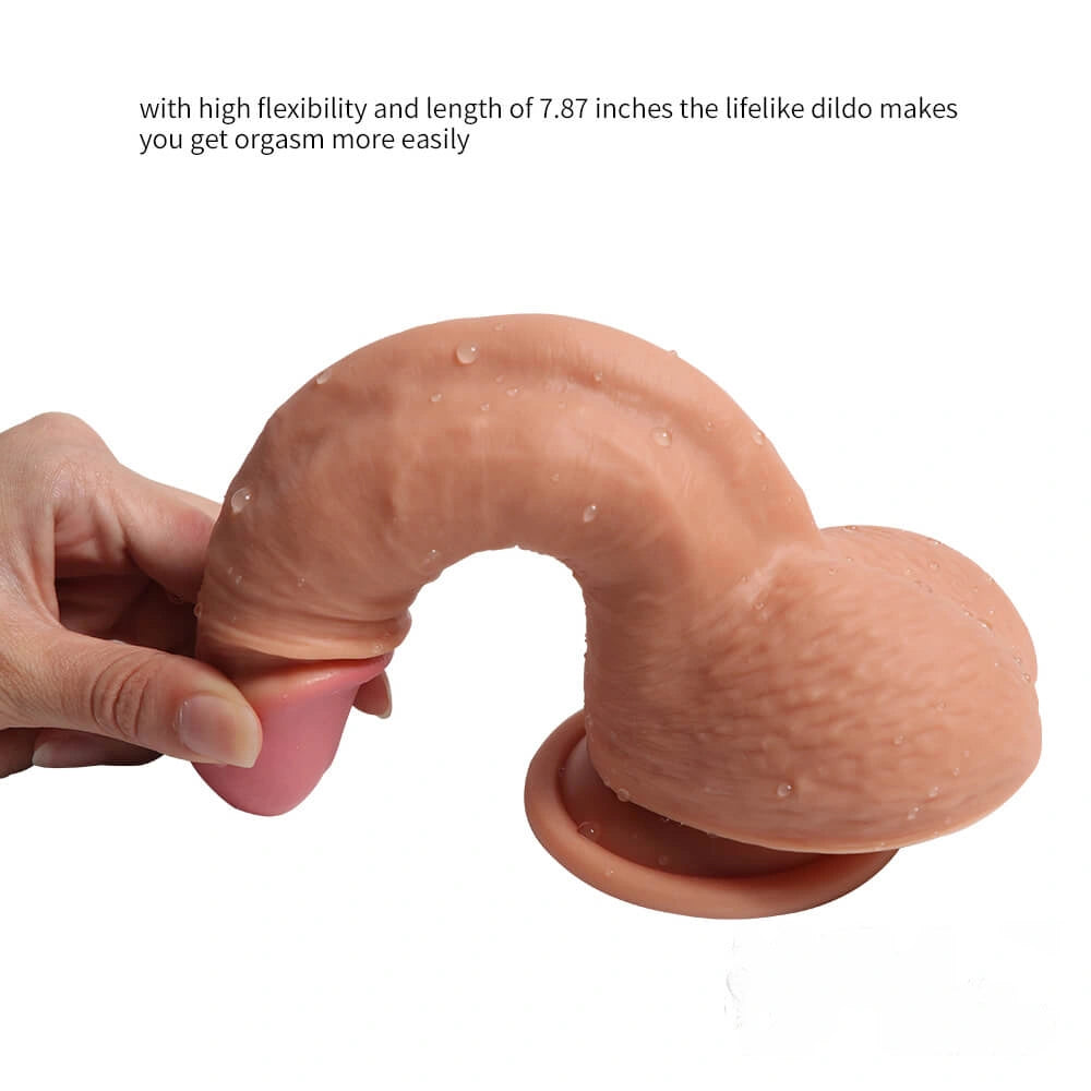 Lifelike Soft 7.87″ Premium Suction Cup Dildo For Adult