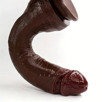 Multi-Size Ebony Liquid Silicone Female Realistic Thick Male Soft Dildo
