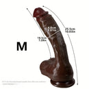 Multi-Size Ebony Liquid Silicone Female Realistic Thick Male Soft Dildo