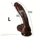 Multi-Size Ebony Liquid Silicone Female Realistic Thick Male Soft Dildo