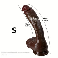 Multi-Size Ebony Liquid Silicone Female Realistic Thick Male Soft Dildo